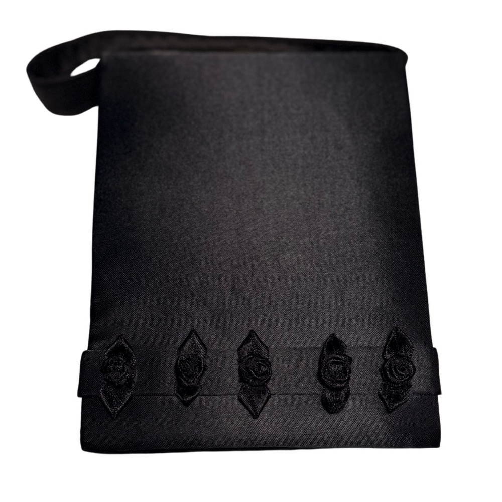 Elegant Black Satin Clutch